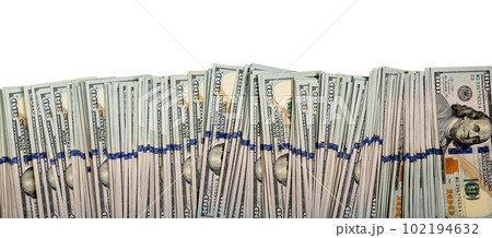 Dollar bills, money border isolated on white background 102194632