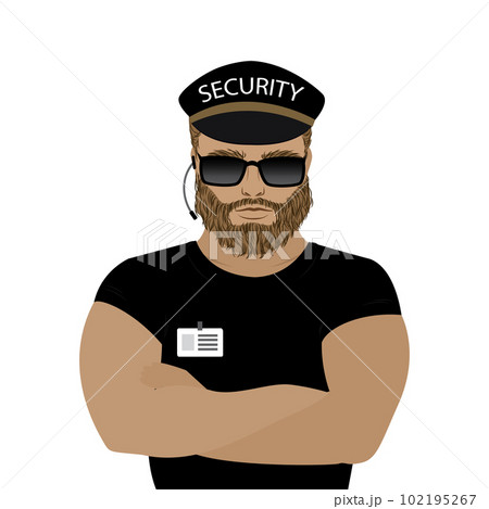Security man,isolated on white backgroundのイラスト素材 [102195267] - PIXTA