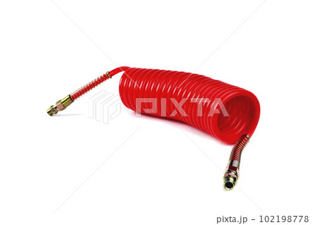 pneumatic hose of a truck for supplying compressed air from a tractor to a trailer, car accessories, car parts  white background 102198778