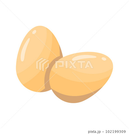 Cartoon Color Whole Chicken Egg Set Concept Flat Design Style . Vector illustration of Eggs Cartoon Color Whole Chicken Egg Set Concept Flat Design Style . Vector illustration of Eggs 102199309