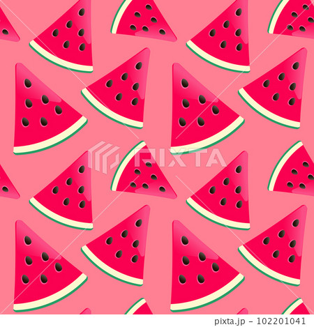 Summer watermelon seamless pattern on pink background 102201041