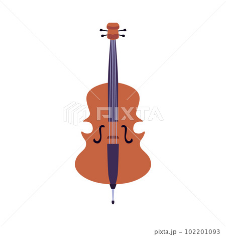 Cello or violoncello musical instrument icon flat vector illustration isolated. 102201093