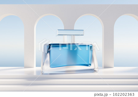 3D minimalist bows with blue glass jar 3D minimalist bows with blue glass jar 102202363