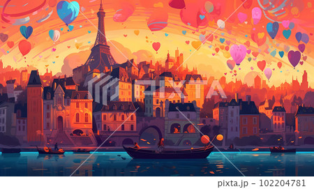 Beautiful view of the city of Paris, France Beautiful view of the city of Paris, France 102204781