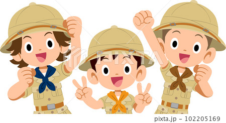 探検隊の服を着た男子小学生 102205169