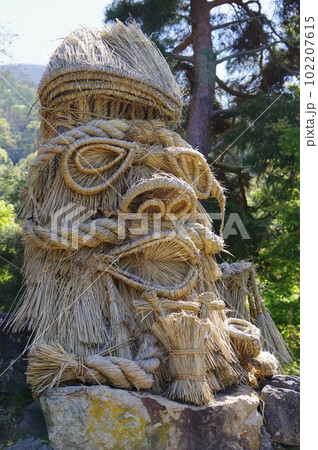 信州長野　大岡地区の道祖神　芦ノ尻の道祖神　藁製神面道祖神　2023年版 102207615