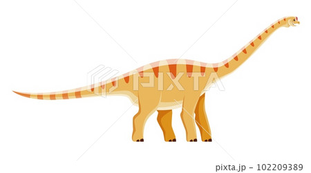 Cartoon Aragosaurus dinosaur character, Jurassic dino cute reptile, vector kids paleontology. Aragosaurus dinosaur or extinct prehistoric dino for kids toy or dinosaurs education symbol 102209389