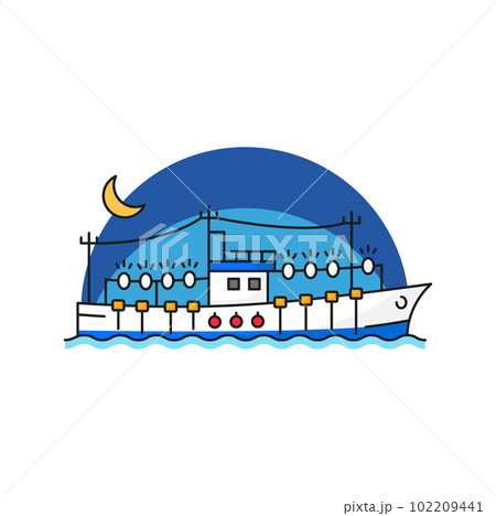 Fishing industry trawler boat or vessel line icon. Fishery craft, seafood catch or offshore fishing industry thin line vector symbol. Aquaculture technology outline sign or pictogram with ship in sea Fishing industry trawler boat or vessel line icon. Fishery craft, seafood catch or offshore fishing industry thin line vector symbol. Aquaculture technology outline sign or pictogram with ship in sea 102209441