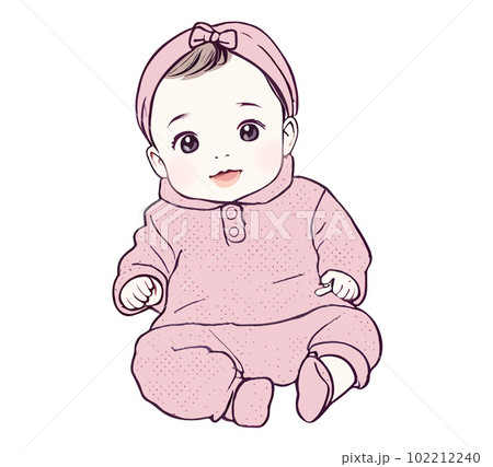 赤ちゃん, イラスト, 素材, ベビー, 可愛い, 育児, マタニティ, 出産, 子育て, ベビーカ 102212240