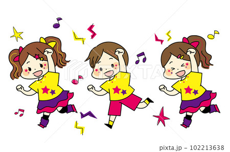 ダンスを踊る子供たちのイラスト 102213638