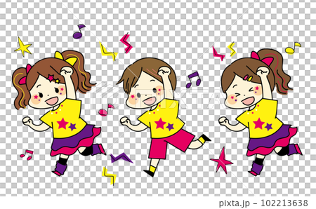 ダンスを踊る子供たちのイラスト 102213638