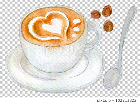 ラテアート 水彩イラスト ラテアート 水彩イラスト 102213822