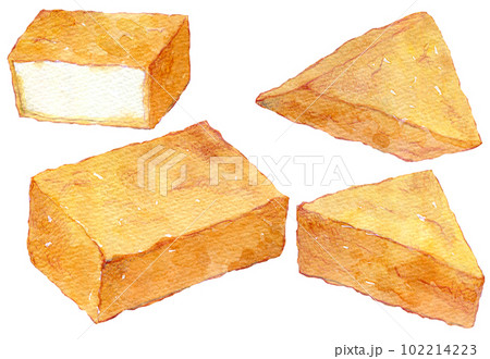 厚揚げ　食材　水彩イラスト 102214223