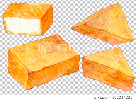 油炸豆腐成分水彩插圖 102214223