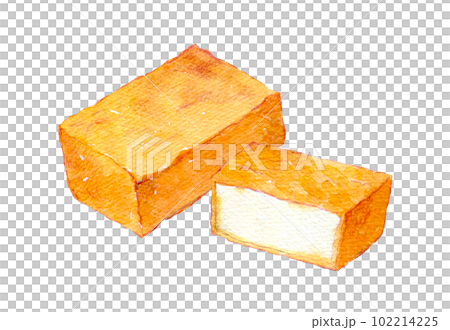 油炸豆腐成分水彩插圖 102214225