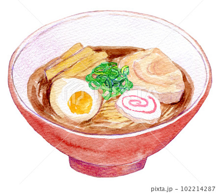 醤油ラーメン 水彩イラスト 醤油ラーメン 水彩イラスト 102214287