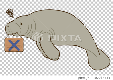 manatee with cross mark 102214444