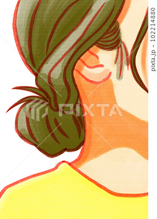 女性向け広告やアクセサリーの画像などを組み合わせても使える女性の顔の手描きイラスト 102214880