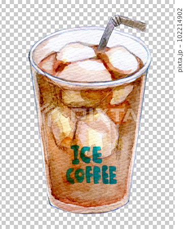 Iced coffee watercolor illustration 102214902