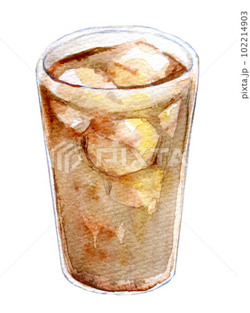 アイスコーヒー 水彩イラスト アイスコーヒー 水彩イラスト 102214903