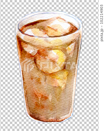 アイスコーヒー 水彩イラスト アイスコーヒー 水彩イラスト 102214903