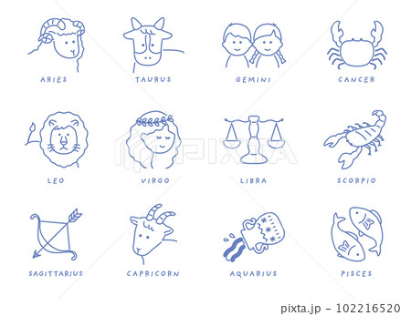 12星座_まとめ_線画 102216520