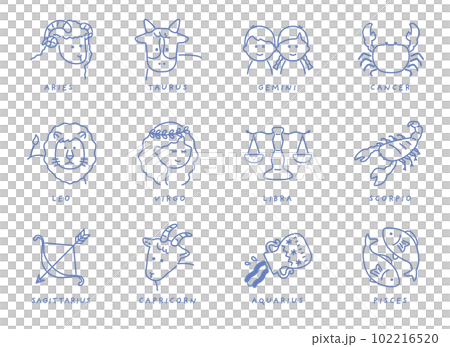 12星座_まとめ_線画 102216520