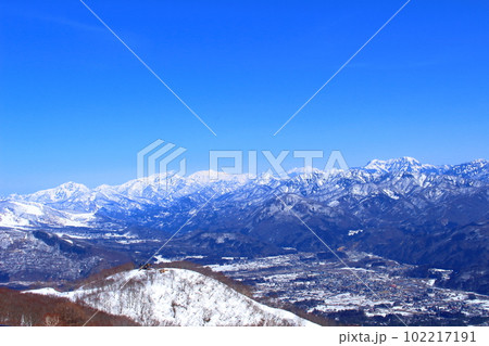 鹿島槍スキー場からの北アルプス 積雪の北アルプス 鹿島槍スキー場からの北アルプス 積雪の北アルプス 102217191