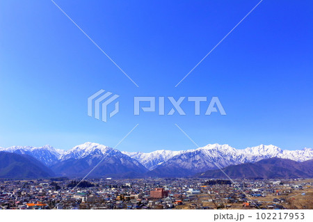 3月の信濃大町からの北アルプス 麗しき北アルプス 積雪の北アルプス 3月の信濃大町からの北アルプス 麗しき北アルプス 積雪の北アルプス 102217953
