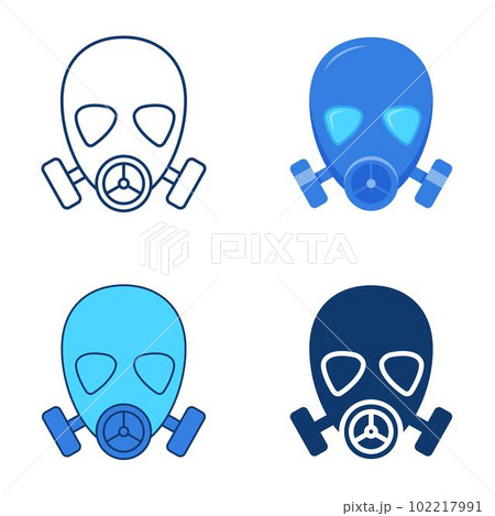 Gas mask icon set in flat and line style 102217991