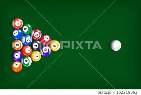 Billiard color balls arrangement. 3d vector illustration 102218062