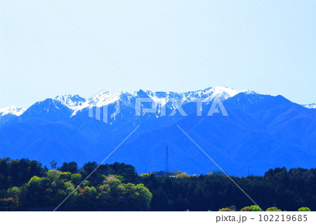 5月の中央アルプス 伊那谷からの中央アルプス 5月の中央アルプス 伊那谷からの中央アルプス 102219685