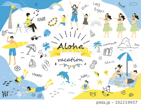 南国を楽しむ人達 102219937