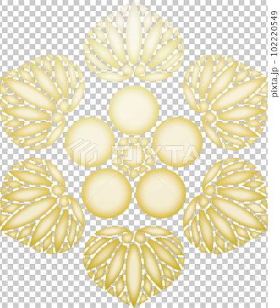 家紋 六つ葵に梅鉢【金色】 家紋 六つ葵に梅鉢【金色】 102220549