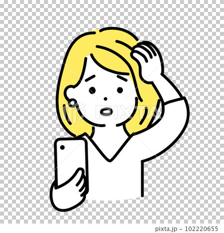 插圖系列的可愛的人。女性上班族。我很困惑。 』 102220655