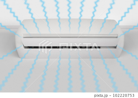 Fresh cool airflow from a white wall mounted air conditioner 102220753