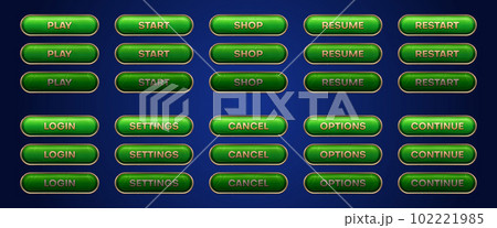 Buttons for web game menu or website ui design 102221985