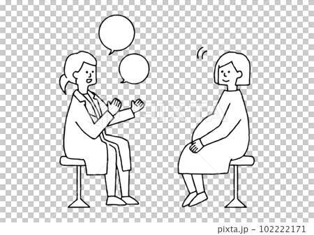 Pregnant woman going to checkup 102222171