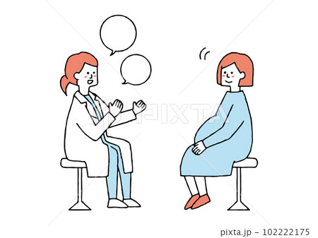 検診に行く妊婦さん 検診に行く妊婦さん 102222175