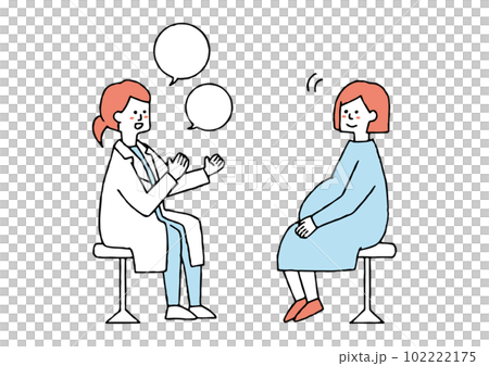 検診に行く妊婦さん 検診に行く妊婦さん 102222175