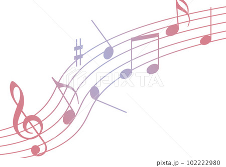 音符　5線譜　(挿し絵・アイコン・背景) 102222980
