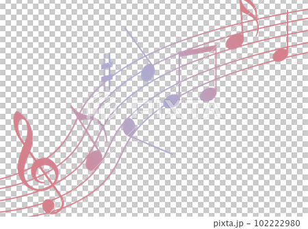 音符　5線譜　(挿し絵・アイコン・背景) 102222980