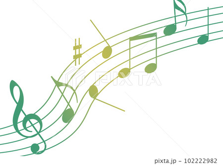 音符　5線譜　(挿し絵・アイコン・背景) 102222982