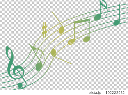 音符　5線譜　(挿し絵・アイコン・背景) 102222982