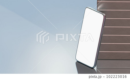 Metallic phone Mock-Up. Blank screen white color. 102223016