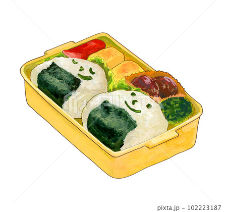 可愛い お弁当のイラスト 102223187