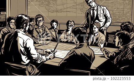 勉強する生徒、勉強を教える先生、Students studying, teachers teachi 勉強する生徒、勉強を教える先生、Students studying, teachers teachi 102223553