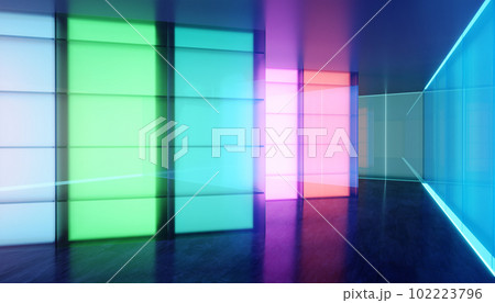 Colored gradient transparent glass wall and luminous glass billboard Colored gradient transparent glass wall and luminous glass billboard 102223796