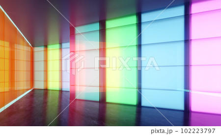 Colored gradient transparent glass wall and luminous glass billboard Colored gradient transparent glass wall and luminous glass billboard 102223797