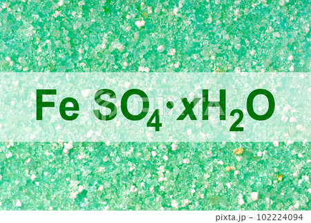Ferrous Sulfate with chemical formula, a medicine used to treat and prevent iron deficiency anaemia. Ferrous Sulfate with chemical formula, a medicine used to treat and prevent iron deficiency anaemia. 102224094